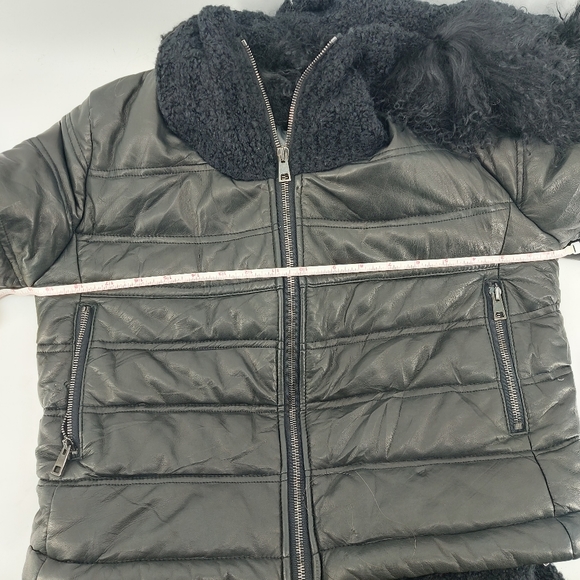 Roncarati lamb leather quilted bomber jacket with Alpaca Trim - Picture 13 of 16